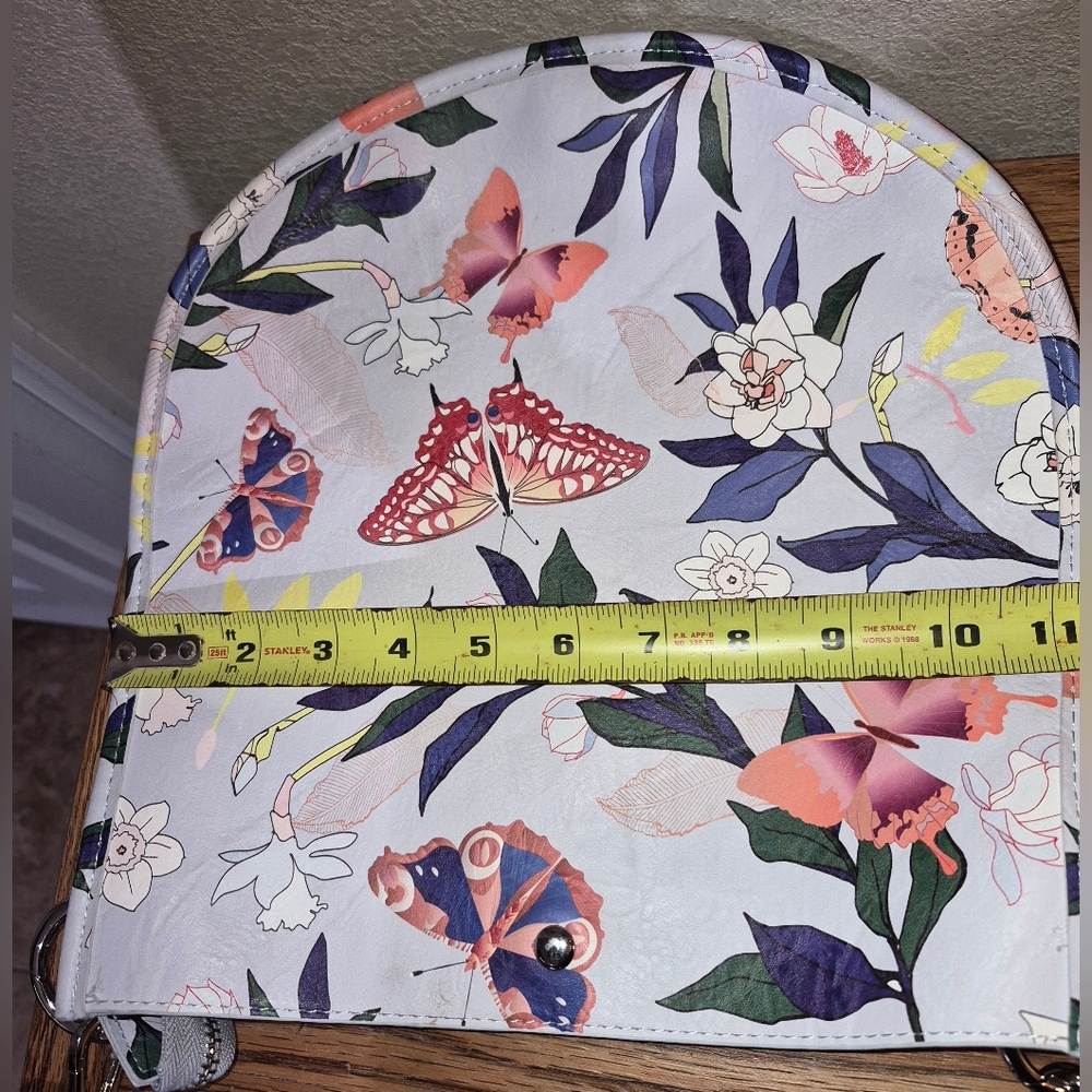 Anthropology Ahdormed U-Shaped Purse Butterfly Floral Messenger Crossbody Bag - Picture 6 of 7